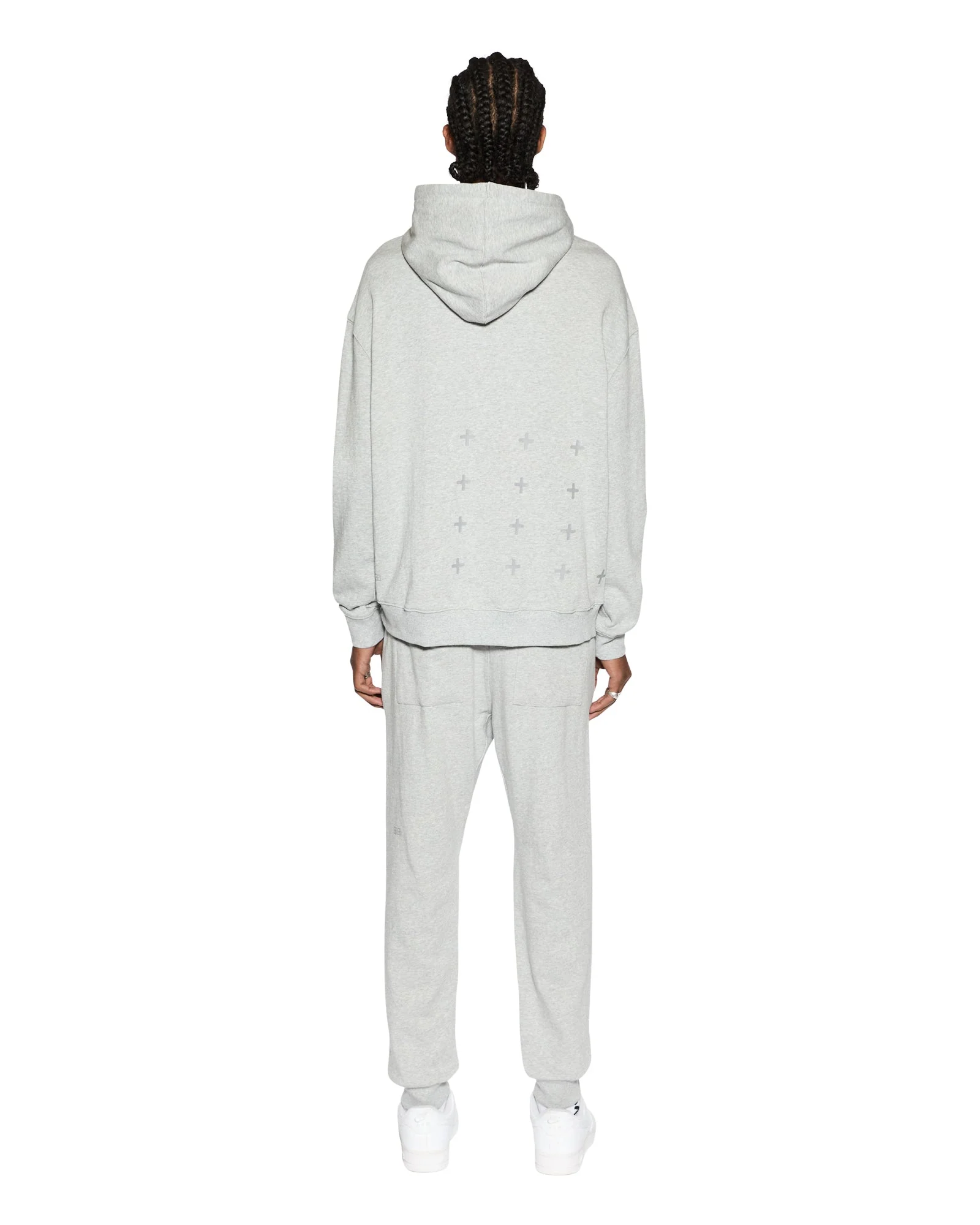 4 X 4 BIGGIE HOODIE GREY MARLE - Image 6